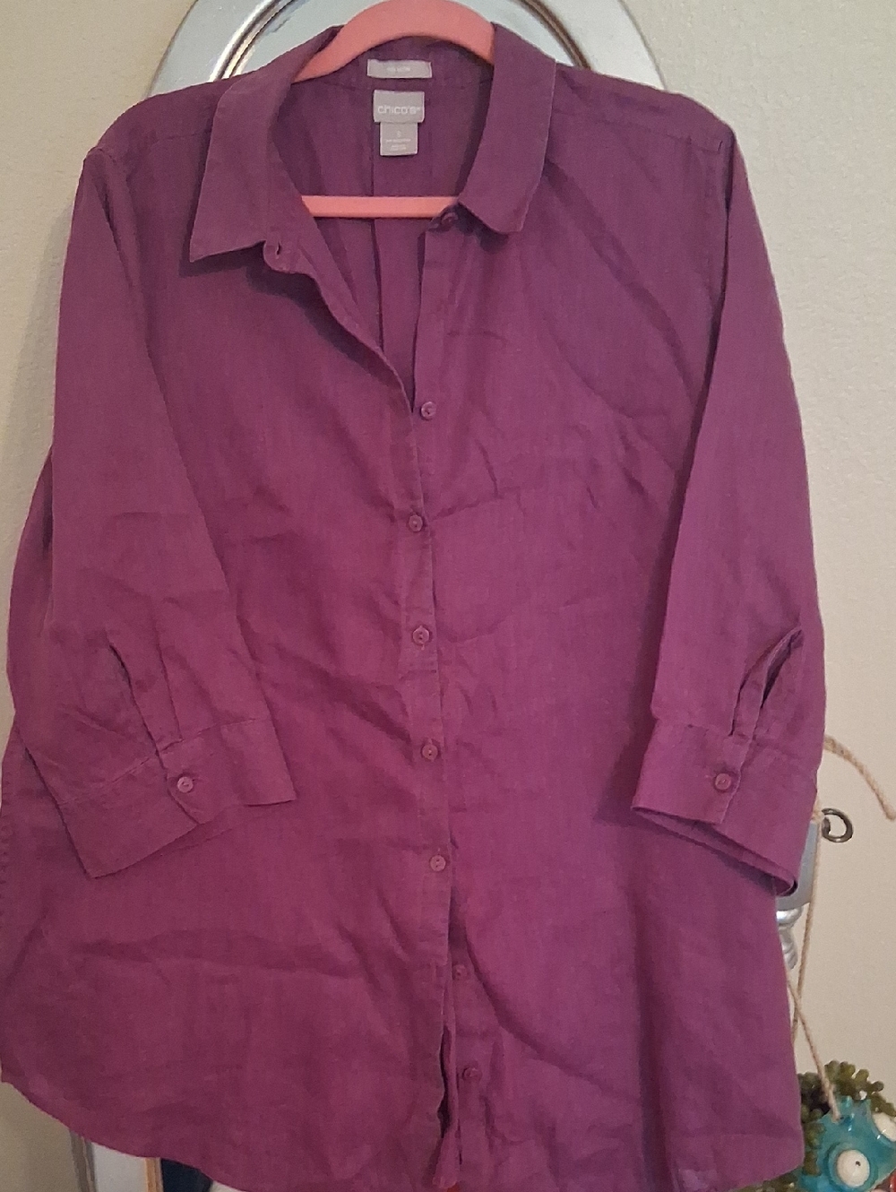 Chico's Plum Button-Front Shirt